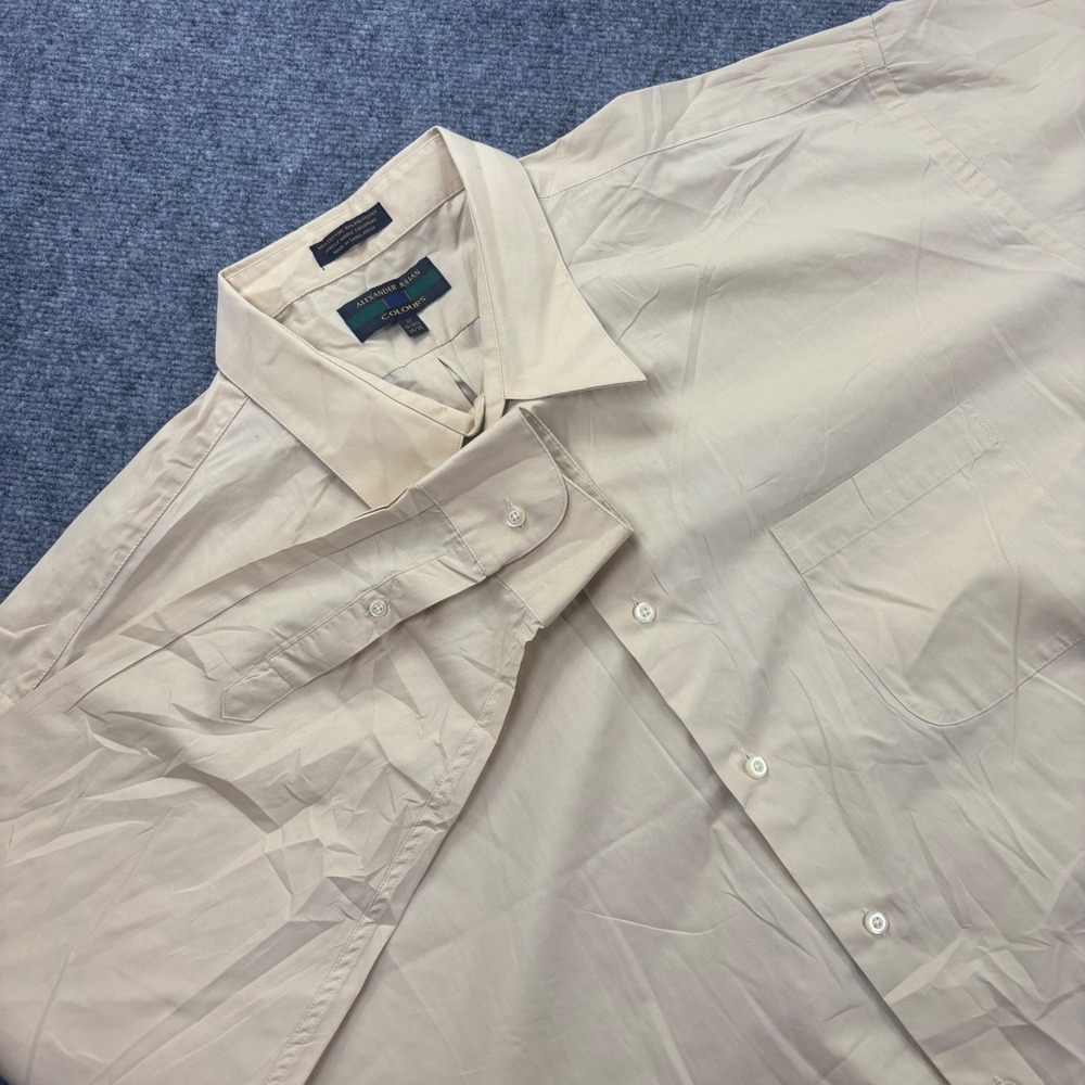 Colours Alexander Julian Dress Shirt Size 3X‎ Tan Long Sleeve Button Up Men's